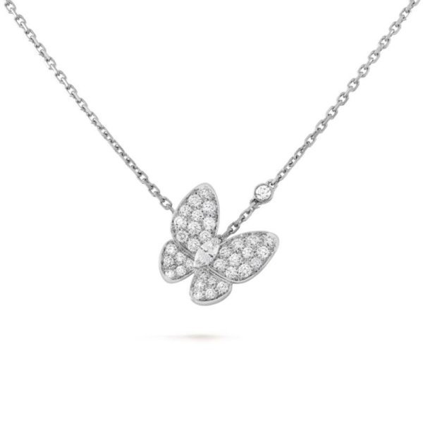 Подвеска Van Cleef Two Butterfly Белое золото