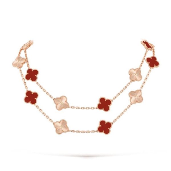 Ожерелье Van Cleef Vintage Alhambra Розовое золото