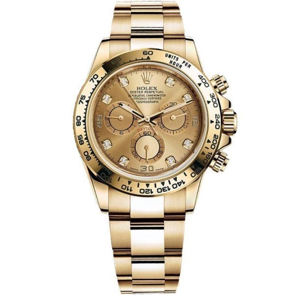 Rolex Daytona Yellow Gold 116508 Champagne set with Diamonds Rolex Daytona Yellow Gold 116508 Champagne set with Diamonds