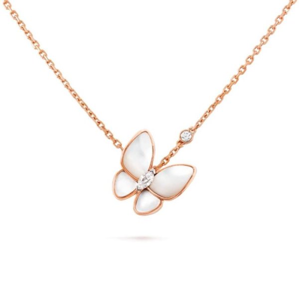 Подвеска Van Cleef Two Butterfly Белое золото
