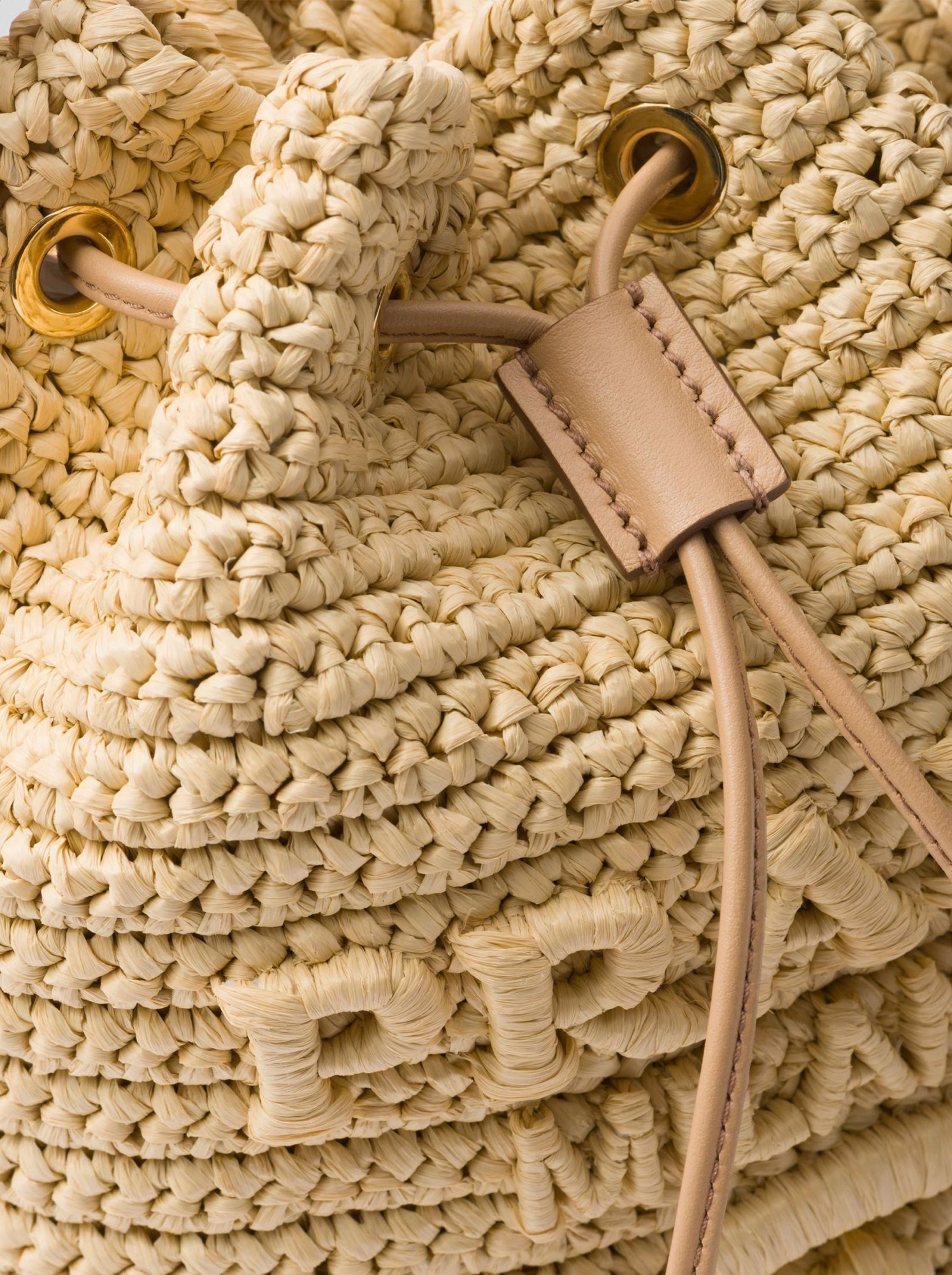 Prada Rafia Small Beige