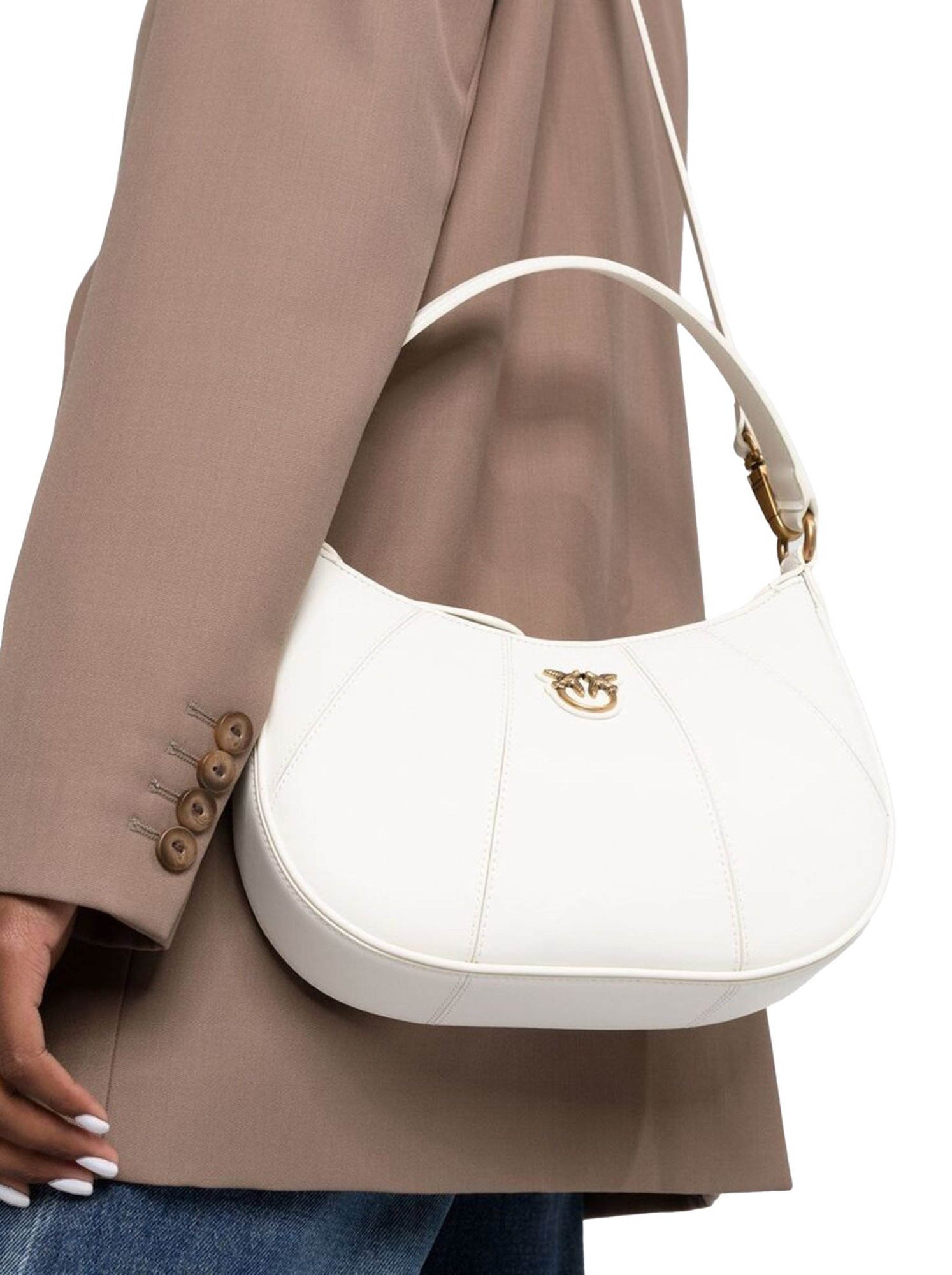 Pinko Love Bag Half Moon Small White