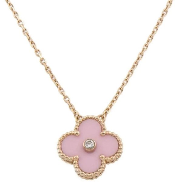 Ожерелье Van Cleef Vintage Alhambra Белое золото