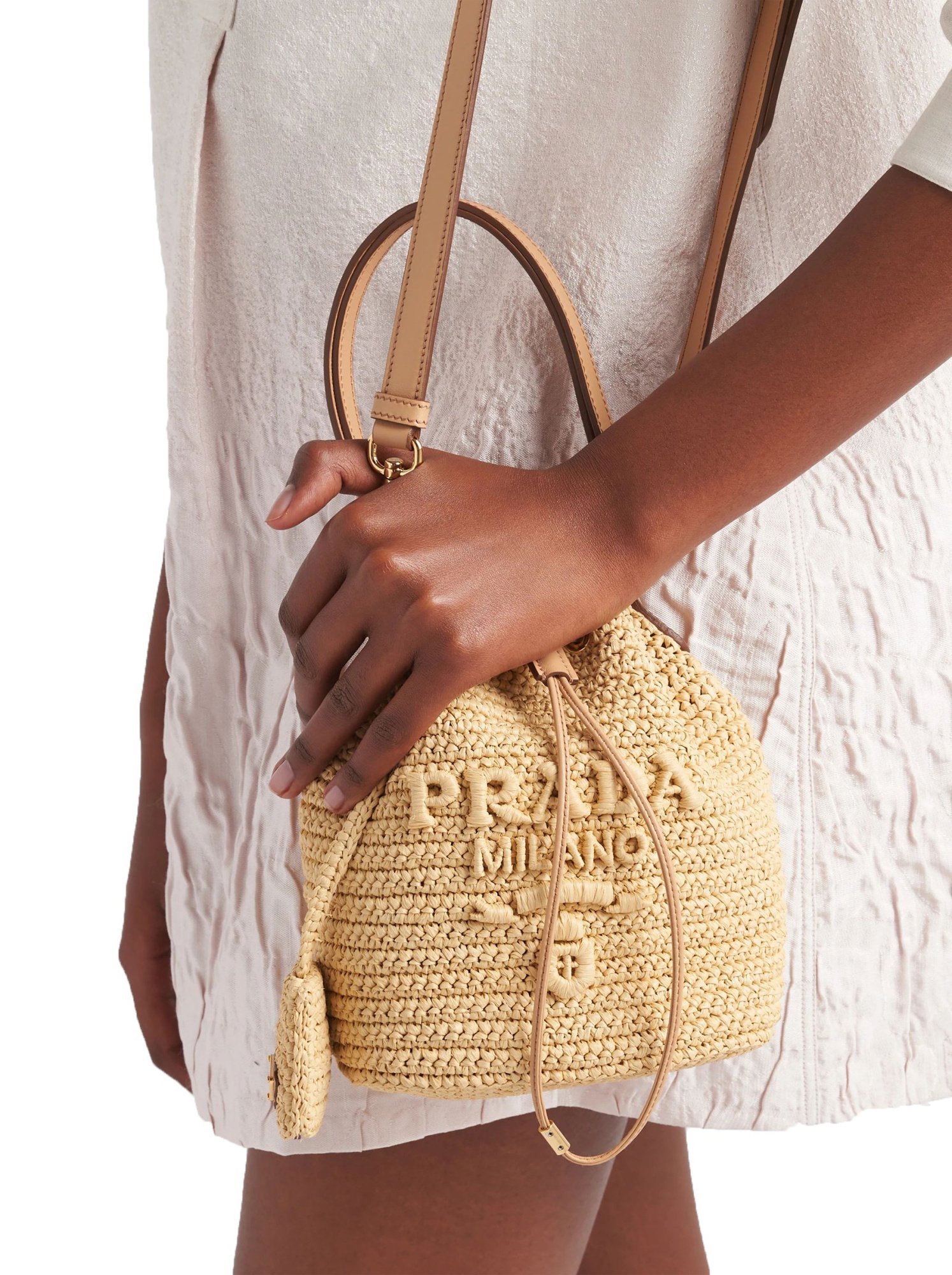 Prada Rafia Small Beige