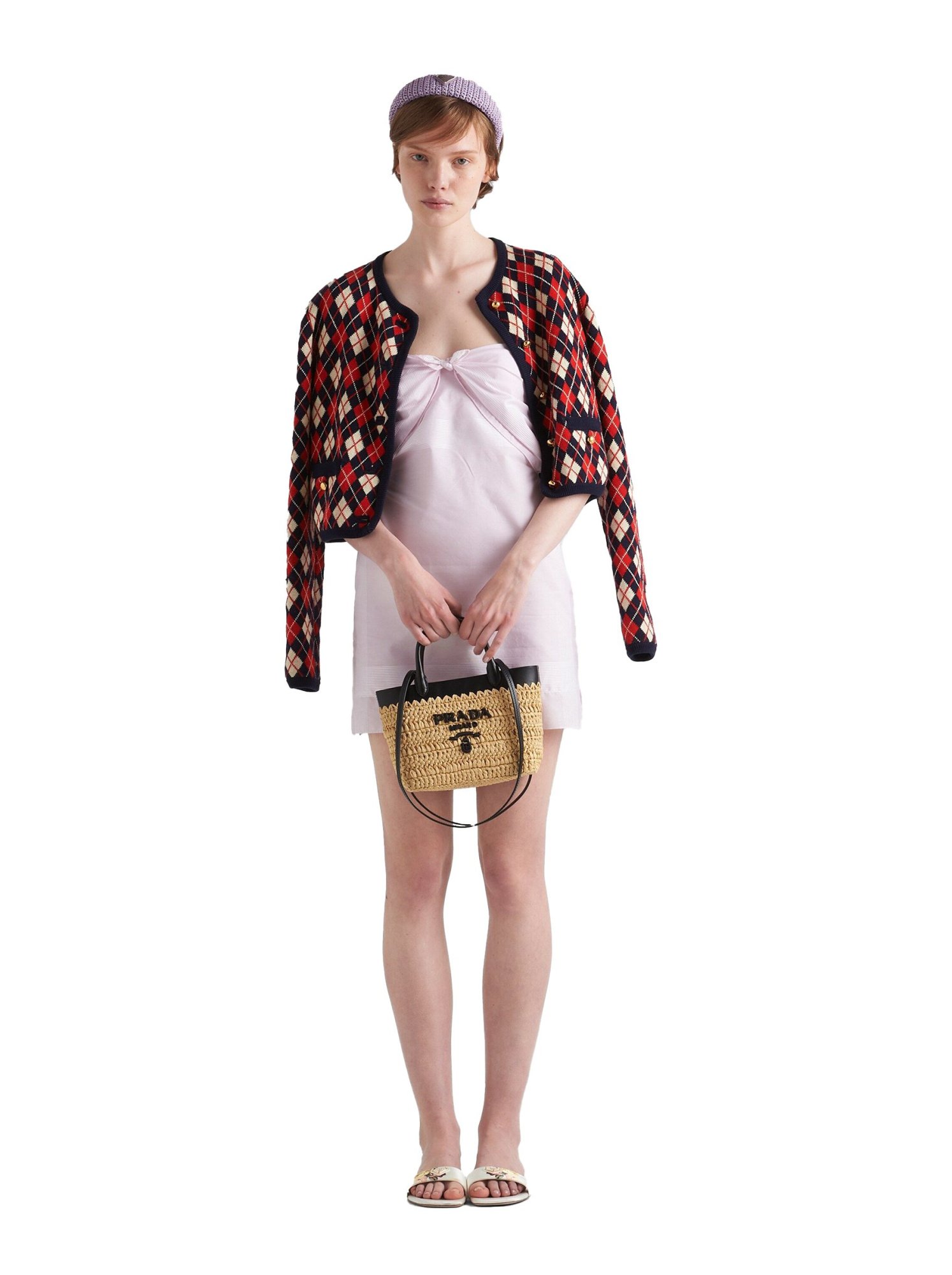 Prada Rafia Small Beige