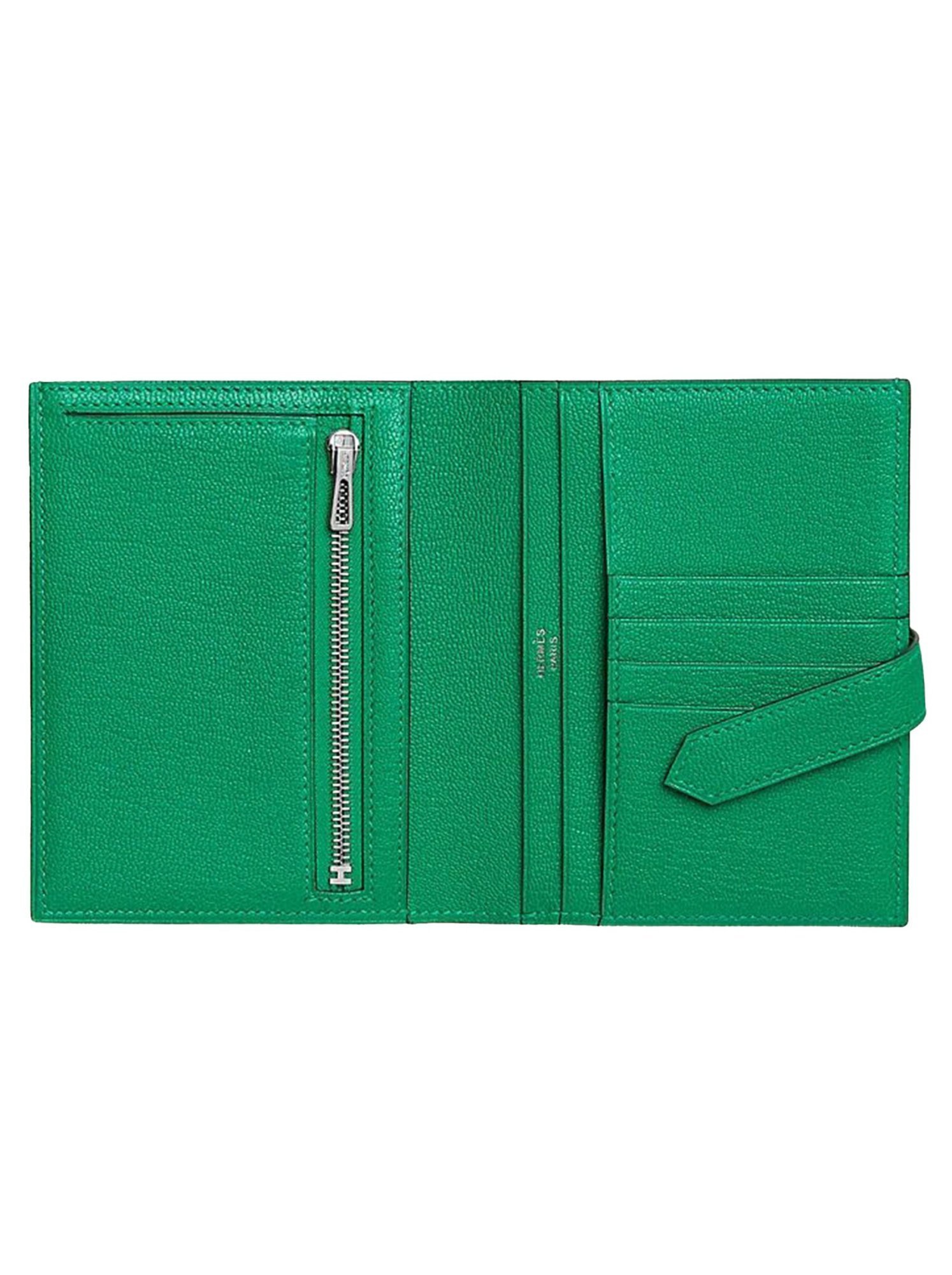 Hermes Bearn Compact Wallet Green