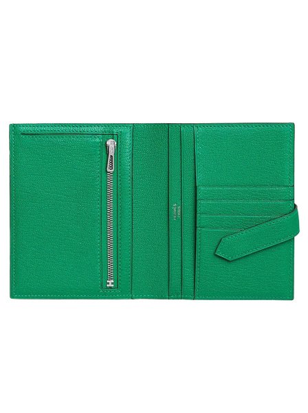 Hermes Bearn Compact Wallet Green Hermes Bearn Compact Wallet Green