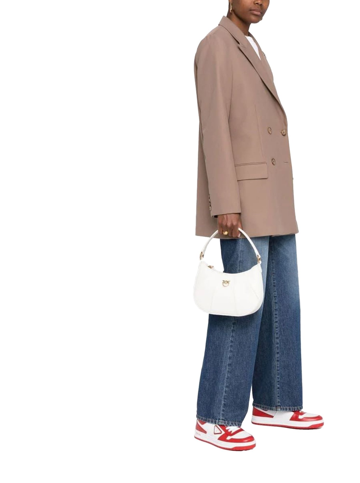 Pinko Love Bag Half Moon Small White