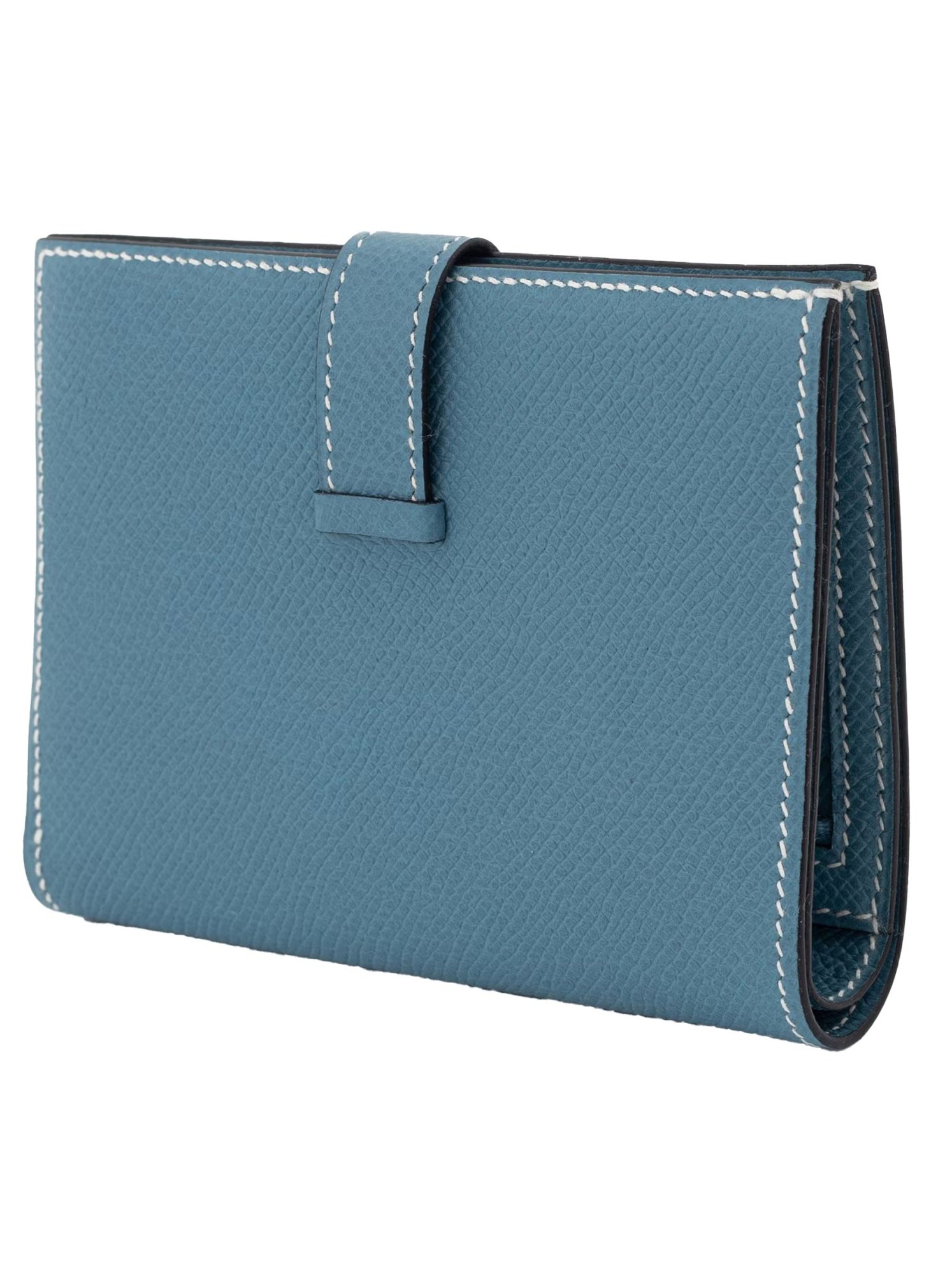 Hermes Bearn Compact Wallet Blue