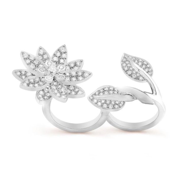 Кольцо Van Cleef Butterfly Белое золото