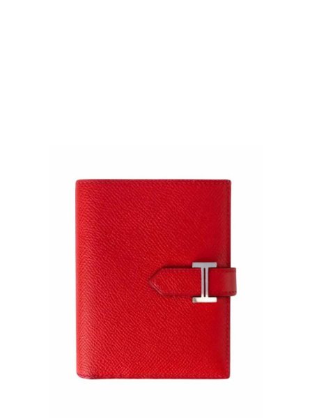 Hermes Bearn Compact Wallet Red Hermes Bearn Compact Wallet Red